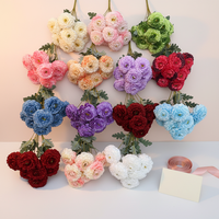 Set Bunga Sutra Realistis Buatan 6 Tangkai Krisan Ikan Koi Dekorasi Tengah Meja Mewah untuk Pernikahan, Hari Valentine, Paskah, dan Dekorasi Aula