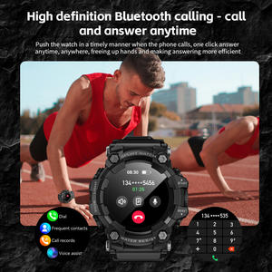 Montre intelligente de sport en plein air TFT pour répondre aux appels, boussole, lampe de poche, musique, bracelet TPU Android, IP68, GPS, moniteur de fréquence cardiaque - Product Image 2