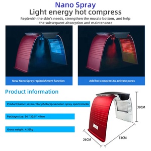 Celluma 7 couleurs PDT LED Thérapie par la lumière, air chaud, pulvérisation froide, <span class=keywords><strong>masque</strong></span> hydratant <span class=keywords><strong>à</strong></span> l'<span class=keywords><strong>oxygène</strong></span> photonique, rajeunissement de la peau, soin facial vapeur, spa - Product Image 5