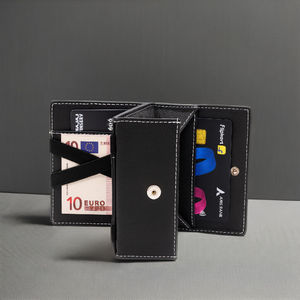 Cartera de Cuero Genuino para Hombre, Hecha a Mano, con Cierre de Broche, Bolsillo Grande para Monedas, Costuras Premium - Product Image 5