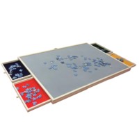 Table de puzzle en bois d'apprentissage portable pour enfants avec impression couleur intégrale, feutre antidérapant et plastique rotatif