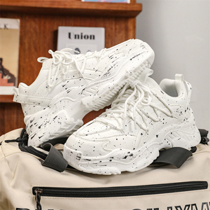 Version améliorée des baskets décontractées pour hommes |   Chaussures de mode pour femmes en cuir véritable, épaisses et rehaussantes, style Dad Shoes - Product Image 5