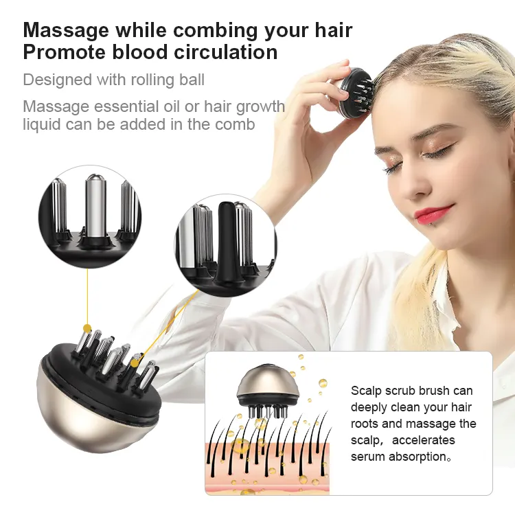 Vibration Scalp Massager Brush Hair Growth Treatment Massage Comb bald oil hair Care brush For Daily Home Use