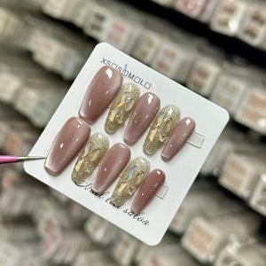 Nuevo estilo flor Acrílico Nail Art proveedor Pretty Woman productos de belleza brillo lujo ataúd Prensa en caja de paquete de <span class=keywords><strong>uñas</strong></span> - Product Image 4