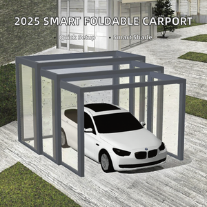 Nouvelle Arrivée - Carport Moderne Électrique Rétractable et Pliable, <span class=keywords><strong>Garage</strong></span> Automatique Intelligent en Alliage d'Aluminium, Facile à Installer - Product Image 2