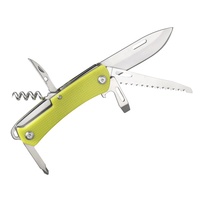 Herramienta Multiusos 7 en 1, Navaja Multiusos Plegable de Supervivencia para Exteriores con Sacacorchos