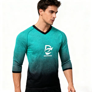 Maillot de Ciclismo MTB para Hombre, Transpirable, de Secado Rápido, con Degradado de Color, Ligero, Cómodo, Ropa Deportiva para Exteriores OEM - Product Image 4