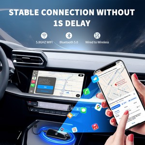 Original Cross-Border Good In-Car <b>Wireless</b> CarPlay Android Auto Safety Cone Design Driving More Secure Model M9 OLIVER Fit USB C - Product Image 4