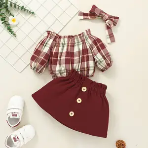 New Clothes 2 Piece Skirt Set High Quality Clothes Boutique Girl Clothing Child Wear