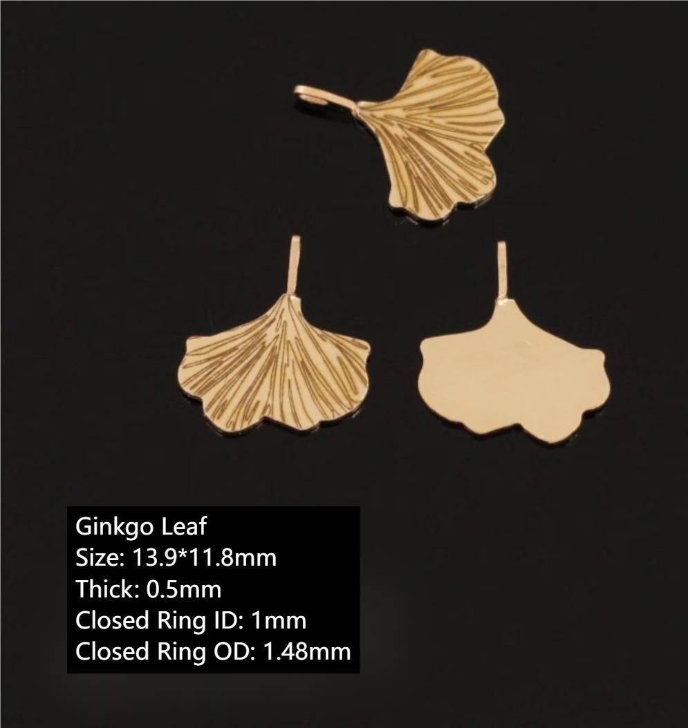 9 Gold Filled Ginkgo Leaf Charm