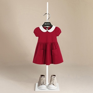 Vestido Informal de Verano <span class=keywords><strong>para</strong></span> Niñas, Cómodo y Transpirable, 95% Algodón, Estilo Línea A, Hasta la Rodilla, de Manga Corta, <span class=keywords><strong>para</strong></span> <span class=keywords><strong>Fiestas</strong></span> - Product Image 1