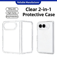 Coque de téléphone transparente 2-en-1 pour iPhone Fold, en PC et TPU, avec cadre souple et dos rigide, protection anti-chute, compatible avec la charnière pliable et découpes précises