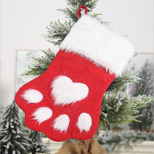Top qualité Logo personnalisé doux mignon bas pour animaux de compagnie pendentif décoration fournitures cadeau floue chaussettes de noël - Product Image 6