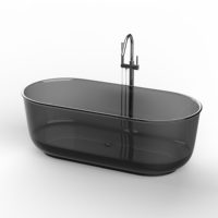 BAIYAO Spa à remous moderne autoportant en acrylique écologique avec jets d'air, hydromassage, drain intégré, robinet intérieur 8