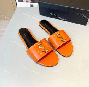 Wholesale Top Quality Patent Leather Designer <b>Slide</b> Slippers for Women Trendy Summer Luxury Famous Brand Ladies Slipper - Product Image 5