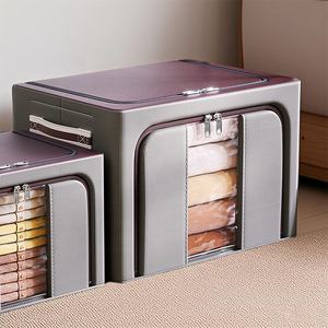 Caja <span class=keywords><strong>de</strong></span> Almacenamiento <span class=keywords><strong>de</strong></span> Ropa <span class=keywords><strong>de</strong></span> Cama Plegable <span class=keywords><strong>de</strong></span> Gran Capacidad Personalizada al por Mayor con Marco <span class=keywords><strong>de</strong></span> Acero Apilable - Product Image 4