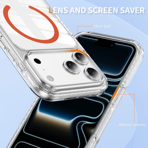Étui magnétique antidérapant N52 pour iPhone 18 Pro Max Air 17 16 15 14, <span class=keywords><strong>coque</strong></span> transparente de couleur, pare-chocs hybride, <span class=keywords><strong>coque</strong></span> arrière antichoc - Product Image 5