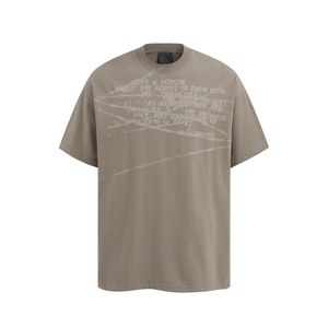 T-shirt Homme Manches Courtes en Coton Lavé 100% de Haute Qualité, Style Streetwear d'Été, Imprimé Culturel Créatif, Logo Personnalisé, Vente en Gros - Product Image 4