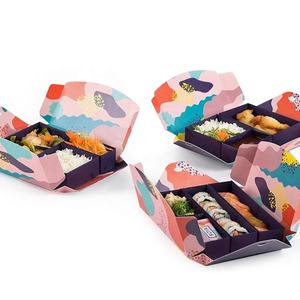 กล่องกระดาษใส่อาหารย่อยสลายได้แบบกำหนดเองพร้อมโลโก้ขายส่ง เคลือบด้าน ปั๊มนูน ปลอดภัยสำหรับหมากฝรั่ง ซูชิ เบนโตะ กล่องบรรจุภัณฑ์สำหรับอาหารแบบนำกลับบ้าน - Product Image 3