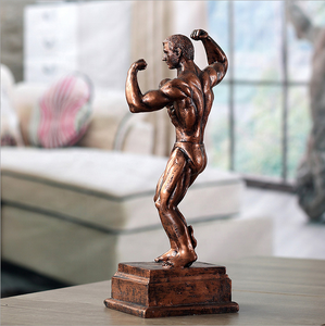 Vente en gros d'usine, artisanat en résine brune, statue de musculation, figurine de musculation, trophée de compétition de fitness, coupe de récompense d'entreprise - Product Image 6