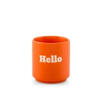 Tasse en céramique orange 200Cc Hello Writing