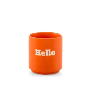 Tasse en céramique orange 200Cc Hello Writing - Product Image 1