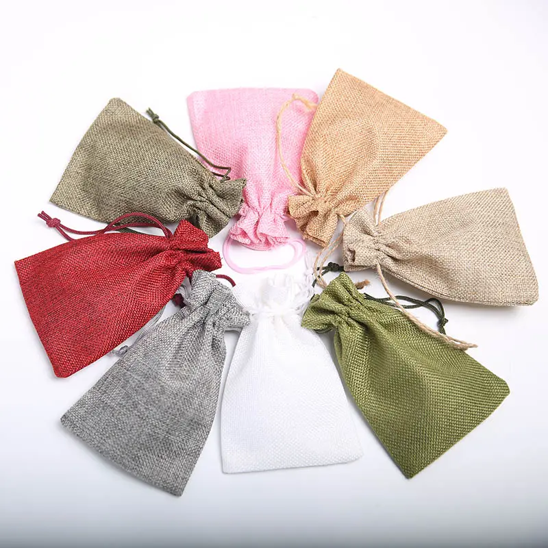 Custom Natural Drawstring Jute Bags Wholesale Hemp Packaging