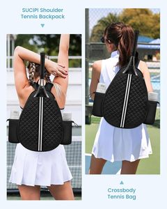 Wholesale SportyCanasFabric 30-<strong>40L</strong> <strong>Backpack</strong> for Pickleball Tennis Badminton Shoes Compartment Quilted Padding for Women Men - Product Image 5