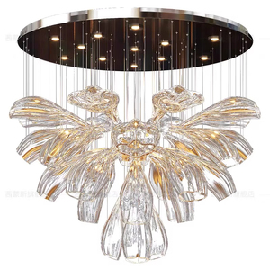 Lustre moderne Style minimaliste luxe haut de gamme créatif fleur lampe salon Restaurant éclairage - Product Image 1