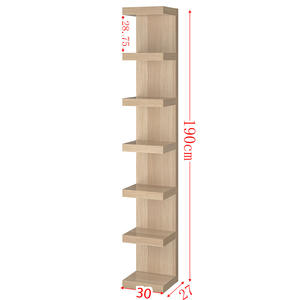 Estantería Vertical de Diseño Moderno Integrada en el Piso, Ahorra Espacio, Librería de Madera que se Apoya en la Pared, Estantería <span class=keywords><strong>Invisible</strong></span> para <span class=keywords><strong>Libros</strong></span> - Product Image 4