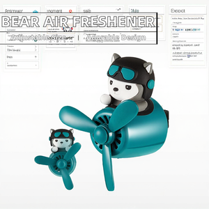 Diffuseur de parfum personnalisable pour voiture, motif petit ours pilote, clip moderne pour intérieur, avec fixation sur grille <span class=keywords><strong>d</strong></span>'aération, ornement automobile - Product Image 2