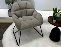 Fauteuil d'appoint moderne en velours avec capitonnage quadrillé, design biscuit, chaise longue rembourrée empilable pour salon, chambre et hôtel