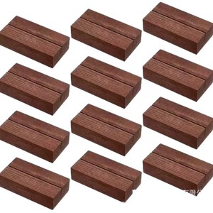 Support de cartes en bois 10x10cm, rouge, style moderne, pour cartes de visite, cartes postales, messages, usage domestique et de bureau - Product Image 5