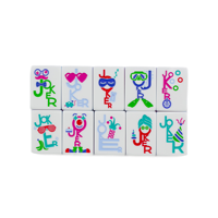 Table de jeu de Mahjong américaine de luxe moderne avec tuiles peintes, supports en acrylique portables et boîte de rangement pour divertissement nocturne