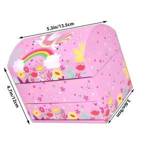 轻质纸板首饰盒，带两层抽屉和镜子女孩派对优惠定制批发 - Product Image 2