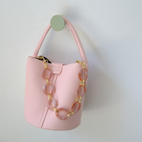 Chunky élégant polyvalent décoratif métal sac chaînes bandoulière sac à main acrylique pochette partie chaînes