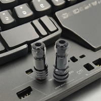 DIY Aluminum Metal 4 5pin Plug SA12 Keyboard IP67 Black Plug Color Coating Push Pull Cable Connector 2P Pin Contacts for Power