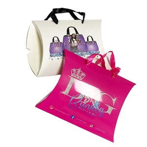 Custom logo printed pillow boxes elegant virgin hair extension packaging box boxes for hair extensions product