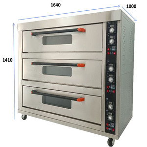 Industriële bakoven, <span class=keywords><strong>3</strong></span>-dekken, 12 lagen, elektrische oven voor taarten en gebak - Product Image 2