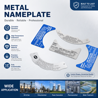 Plaque d'identification métallique en aluminium haute température gravée avec précision pour l'utilisation dans les secteurs de la production d'énergie et pétrochimique