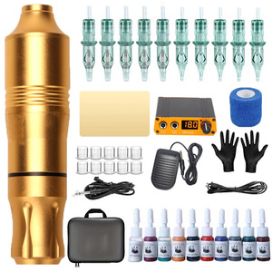 Professional Mini Tattoo Machine Kit Rotary Tattoo Pen Power Supply Cartridge Needles Beginner Professional Tattoo Set Use - Product Image 6
