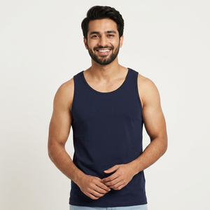 Débardeur de course pour homme, coupe classique, logo personnalisé pas cher, jersey en coton, absorbant la transpiration, uni, non tissé, vêtements en gros - Product Image 1