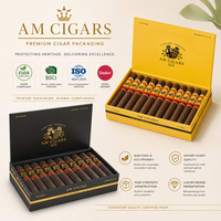 Boîte à cigares de luxe, bande de cigare personnalisée, emballage gaufré à l'or, étui rigide en carton pour tabac, boîte en MDF, fabrication en usine