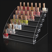 Présentoir à vernis à ongles et organisateur de maquillage en acrylique transparent noir, écologique, moderne, détachable, à 2-7 niveaux
