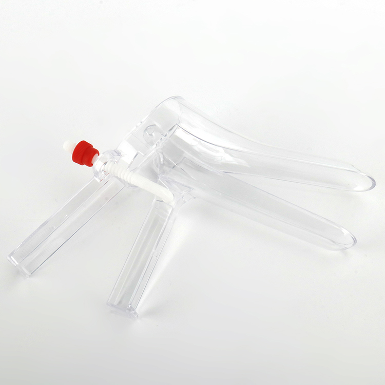 Espejo vaginal desechable médico de ginecología Ce e Iso con tornillo lateral de plástico