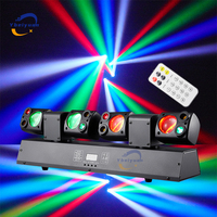 Projecteur LED 80W à double tête mobile avec faisceau lumineux rouge/vert, laser jaune clignotant, DMX512, télécommande, pour DJ, discothèque, fête, scène, effet lumineux