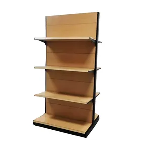 China Manufacturer Single Side Wooden Metal Shop Retail Store Supermarket Shelf Rack