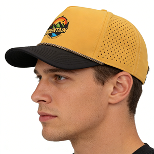 Gorra <span class=keywords><strong>de</strong></span> béisbol deportiva impermeable <span class=keywords><strong>de</strong></span> dos tonos con malla cortada a láser y estampado, con cierre snapback - Product Image 2