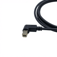 Câble d'imprimante et de scanner COMTON USB C mâle vers USB B mâle angulaire noir PVC standard, câble de données USB multifonctionnel