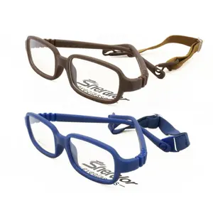 Snelle Levering Hoge Klassieke Kids TR90 Recept Bril Rechthoek Frame Flexibele Hingless Tempel Inclusief Verstelbare Riem